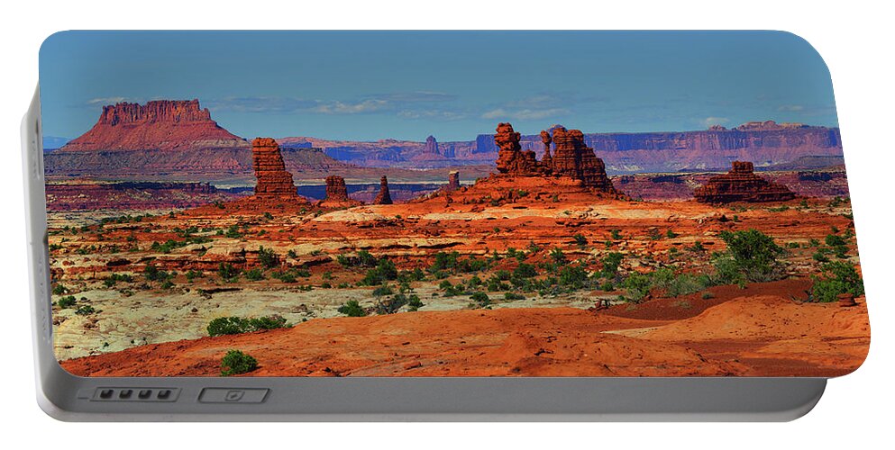 The Maze Portable Battery Charger featuring the photograph Land of Standing Rocks by Greg Norrell