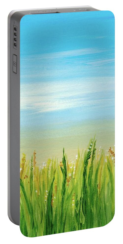 Landscape Portable Battery Charger featuring the painting Landscape 465 by Lucie Dumas