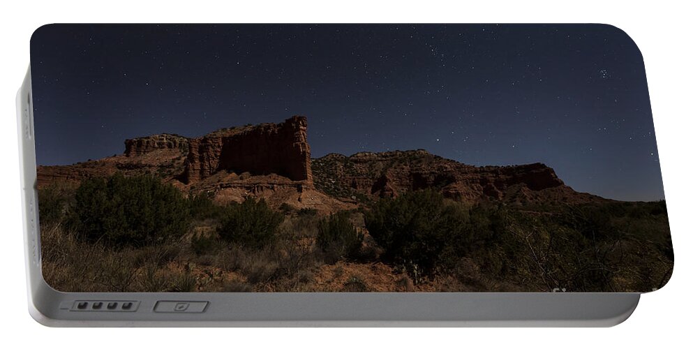 Night Portable Battery Charger featuring the photograph Landscape in the Moonlight by Melany Sarafis