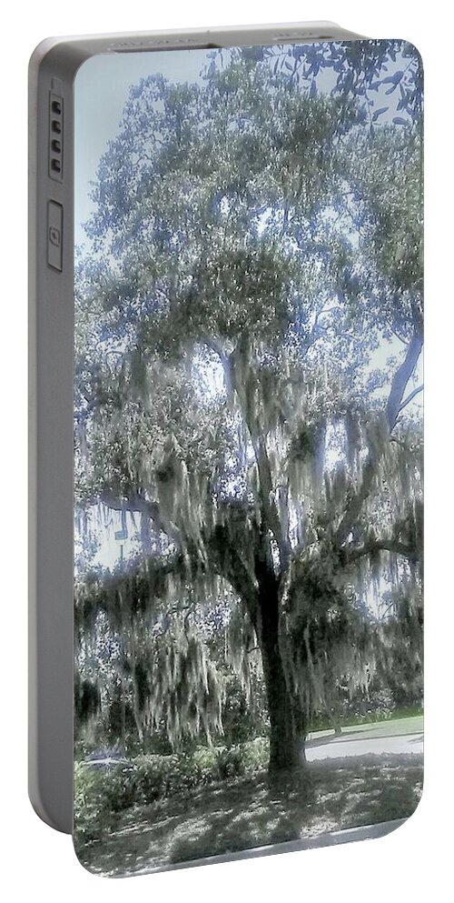 Tree. Florida Portable Battery Charger featuring the photograph Largo's Spanish Moss by Suzanne Berthier
