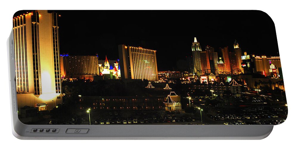 Downtown Las Vegas Portable Battery Charger featuring the photograph Las Vegas sky line by Micah May