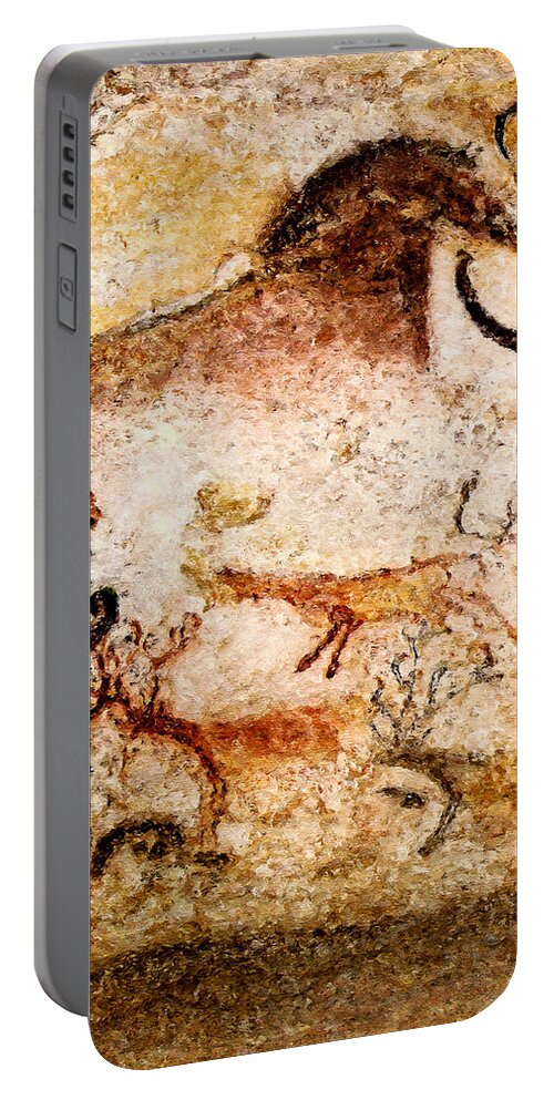 Lascaux Portable Battery Charger featuring the photograph Lascaux Hall of the Bulls - Deer under Horse by Weston Westmoreland