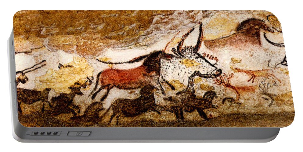 Lascaux Portable Battery Charger featuring the digital art Lascaux Hall of the Bulls by Weston Westmoreland