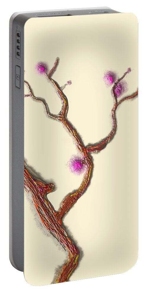 Apple Pencil Drawing Portable Battery Charger featuring the painting Last Blossoms by Bill Owen