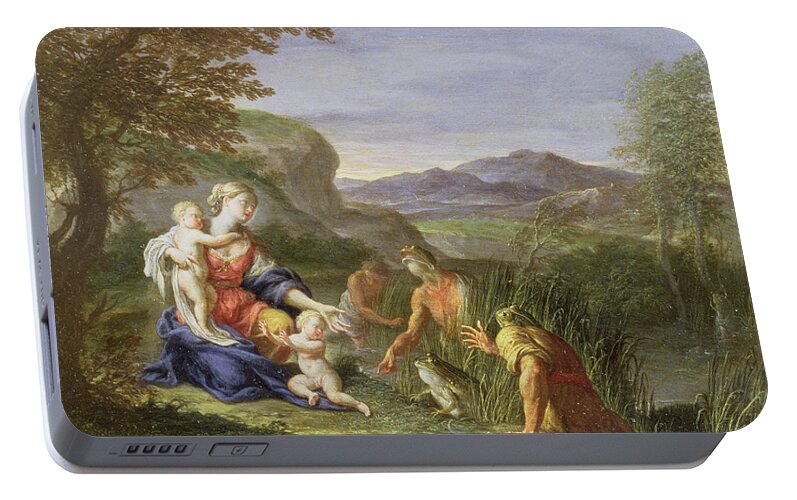 Latona Portable Battery Charger featuring the painting Latona and the Frogs by Francesco Trevisani