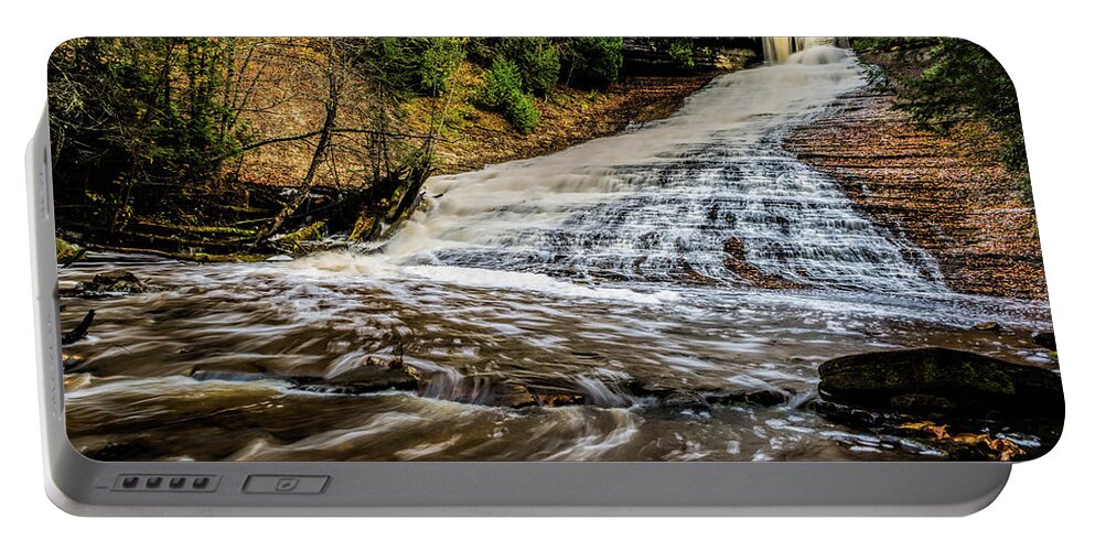 Water Portable Battery Charger featuring the photograph Laughing Whitefish Falls State Park - 3 by Joe Holley