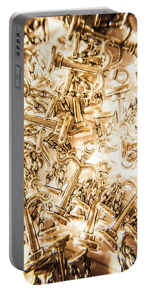 Court Portable Battery Charger featuring the photograph Law and justice abstract by Jorgo Photography