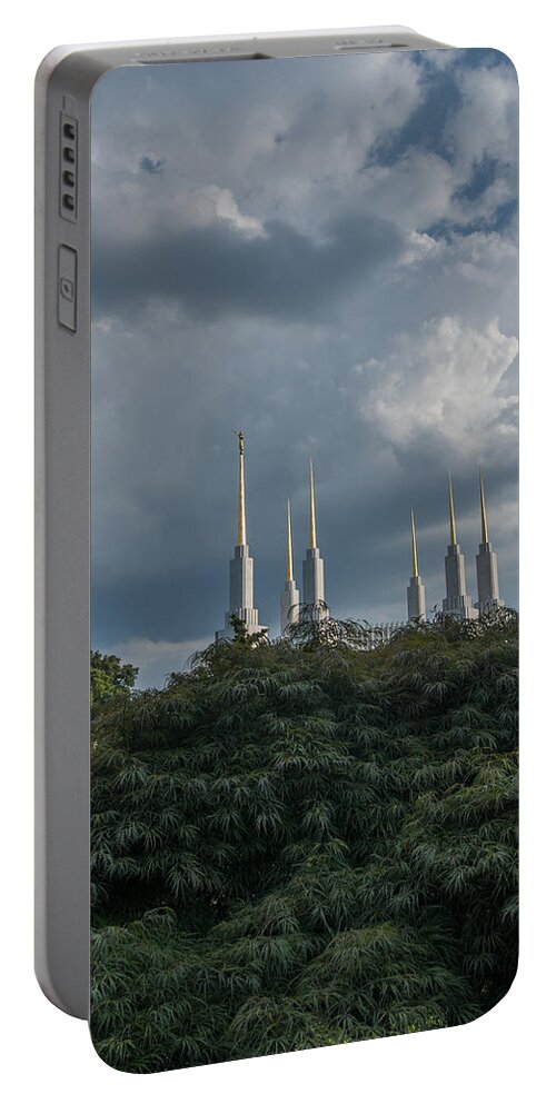 Architecture Portable Battery Charger featuring the photograph LDS storm clouds by Brian Green