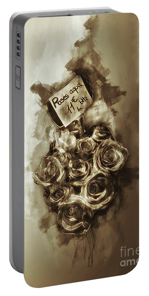 Digital Photographic Art Portable Battery Charger featuring the photograph Les Roses de Paris by Jack Torcello