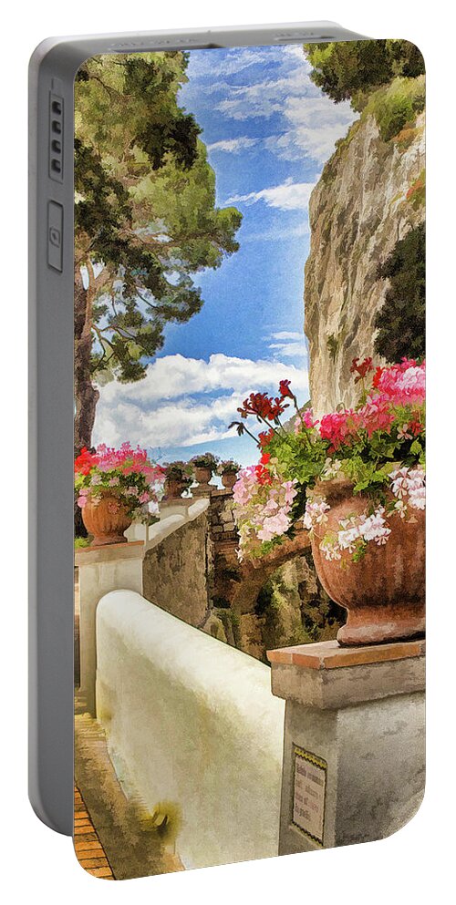 Italy Portable Battery Charger featuring the digital art Lead Me to the Sea by Lisa Lemmons-Powers