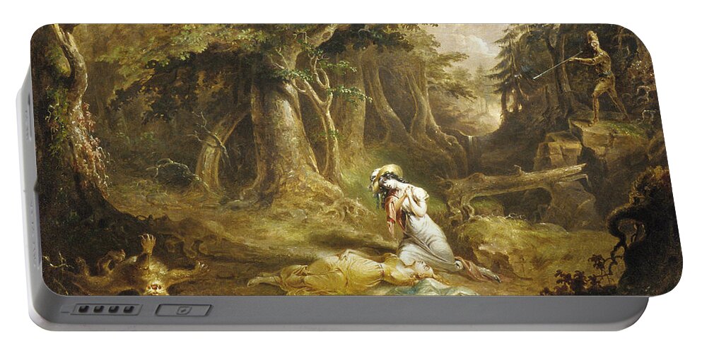 John Quidor Portable Battery Charger featuring the painting Leatherstocking's Rescue by John Quidor