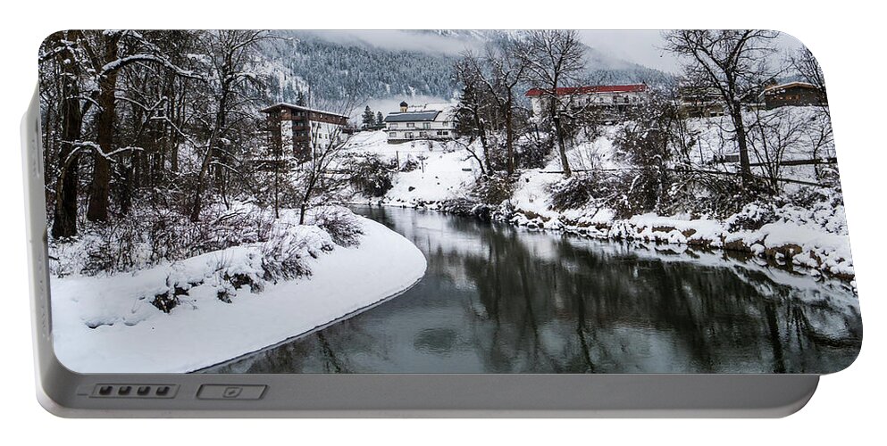 Leavenworth Portable Battery Charger featuring the photograph Leavenworth River Reflections by Matt McDonald