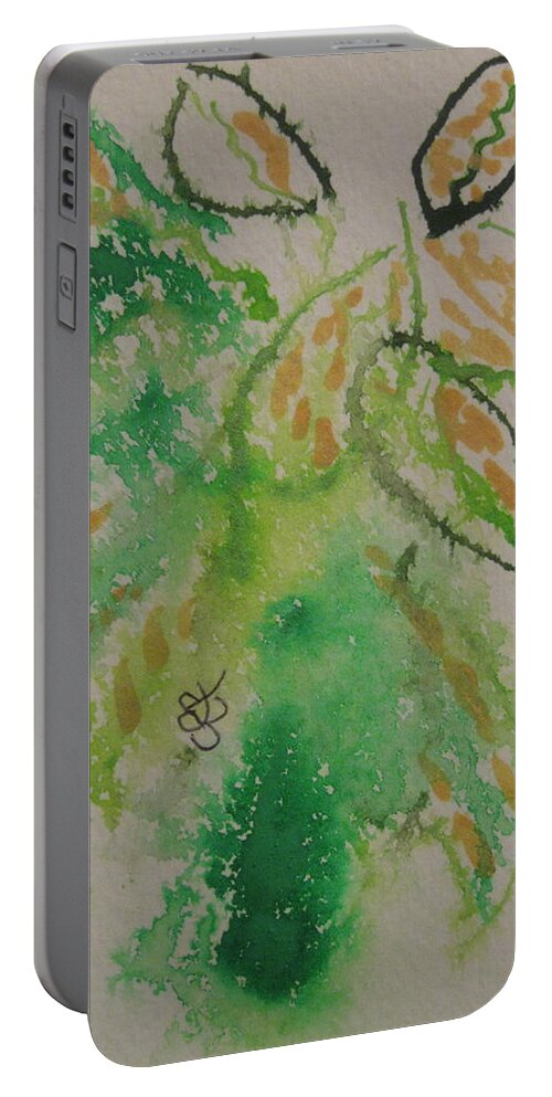 Leaves Portable Battery Charger featuring the drawing Leaves by AJ Brown