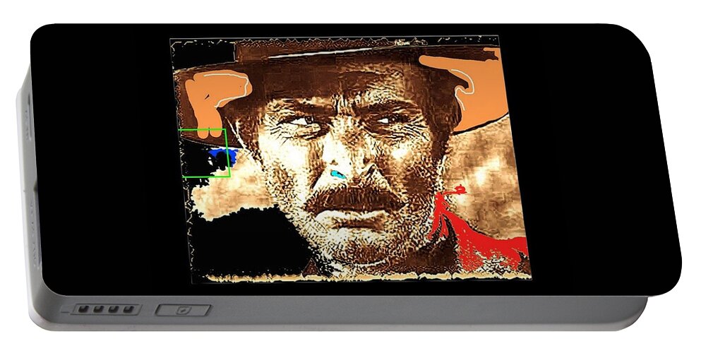 Lee Van Cleef The Good Portable Battery Charger featuring the photograph Lee Van Cleef The Good, the Bad and the Ugly collage 1966-2008 by David Lee Guss