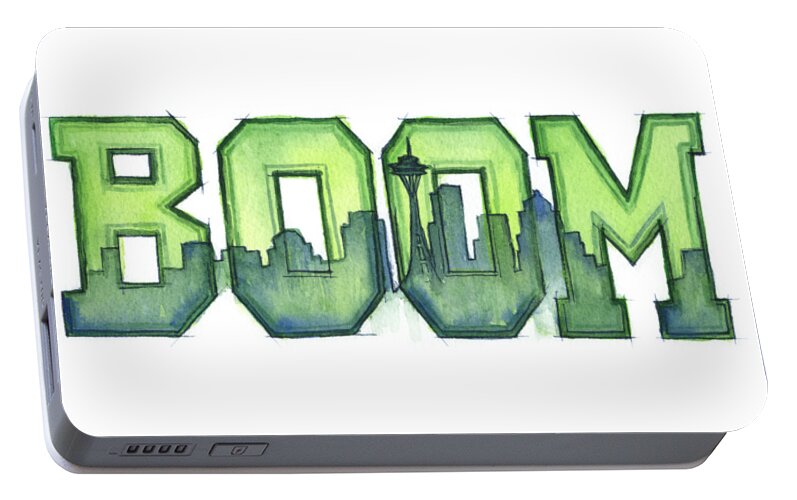 Lob Portable Battery Charger featuring the painting Legion of Boom by Olga Shvartsur