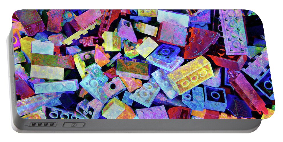 Lego Portable Battery Charger featuring the digital art Legos by Barbara Berney