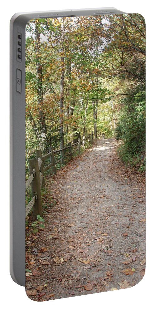 Path Portable Battery Charger featuring the photograph Leisurely Walks Calm The Soul by Allen Nice-Webb
