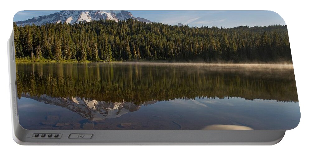 Lenticular Cloud At Reflection Lake Portable Battery Charger featuring the photograph Lenticular cloud at Reflection Lake by Lynn Hopwood