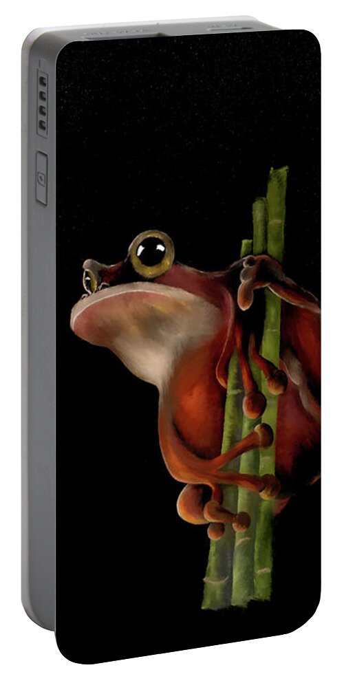 Frog Portable Battery Charger featuring the digital art Let The Serenades Begin by Lois Bryan