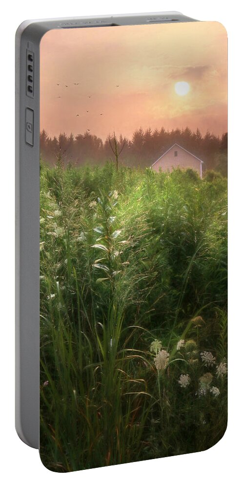 Barn Portable Battery Charger featuring the photograph Let there be light by Lori Deiter