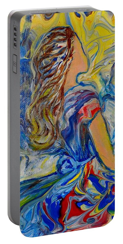 Faceless Art Portable Battery Charger featuring the painting Let Your Kingdom Come by Deborah Nell