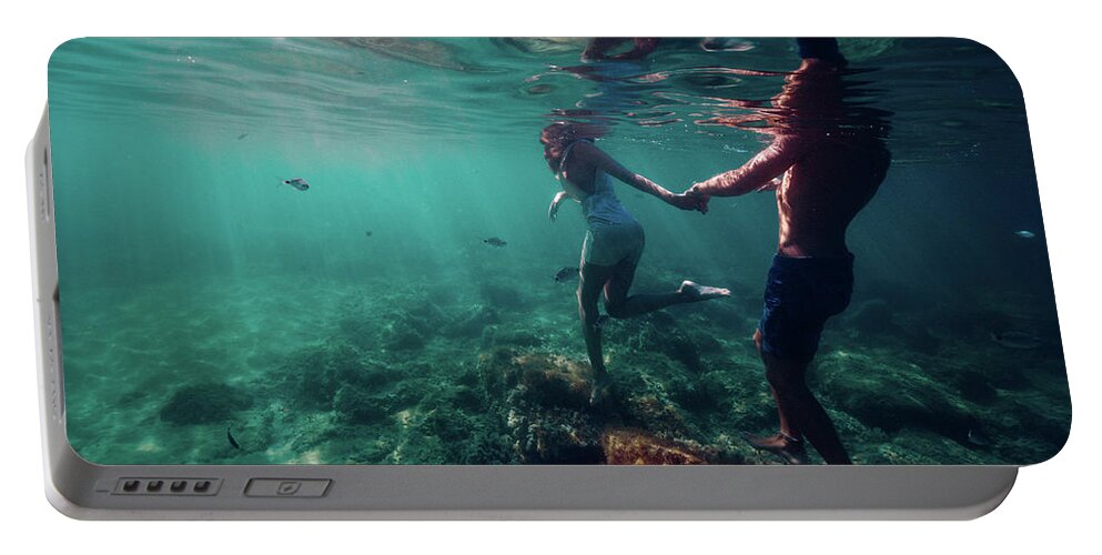 Swim Portable Battery Charger featuring the photograph Let's Go by Gemma Silvestre