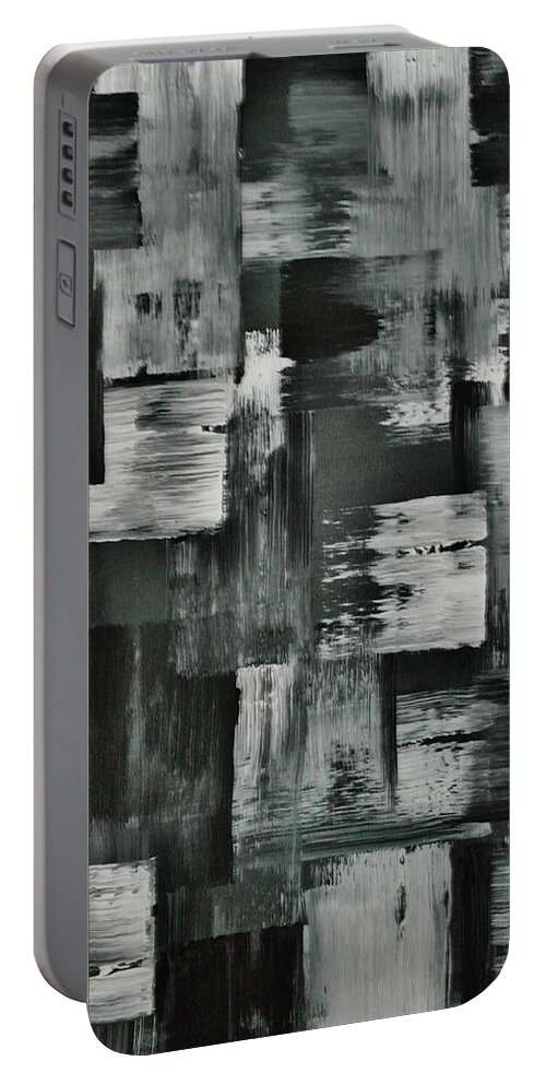 Abstract Portable Battery Charger featuring the painting Levi by Wayne Cantrell