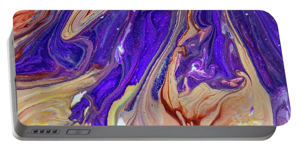 Jenny Rainbow Fine Art Photography Portable Battery Charger featuring the painting Liberation 3. Abstract Fluid Acrylic Pour by Jenny Rainbow