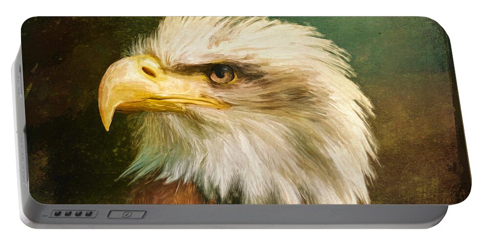 Eagle Portable Battery Charger featuring the painting American Bald Eagle by Tina LeCour