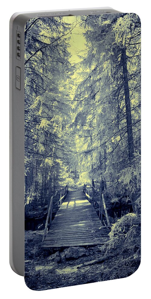 Finland Portable Battery Charger featuring the photograph Liesijoki blues by Jouko Lehto