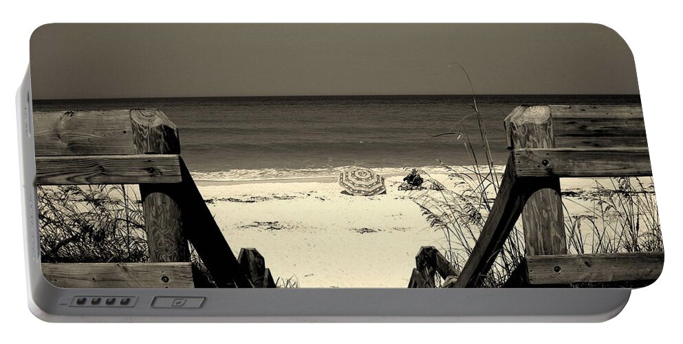 Beach Scene Portable Battery Charger featuring the photograph Life is a beach by Susanne Van Hulst