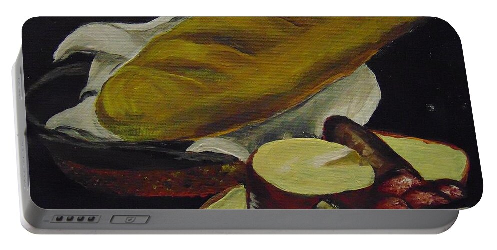 Bread Portable Battery Charger featuring the painting Life by Saundra Johnson