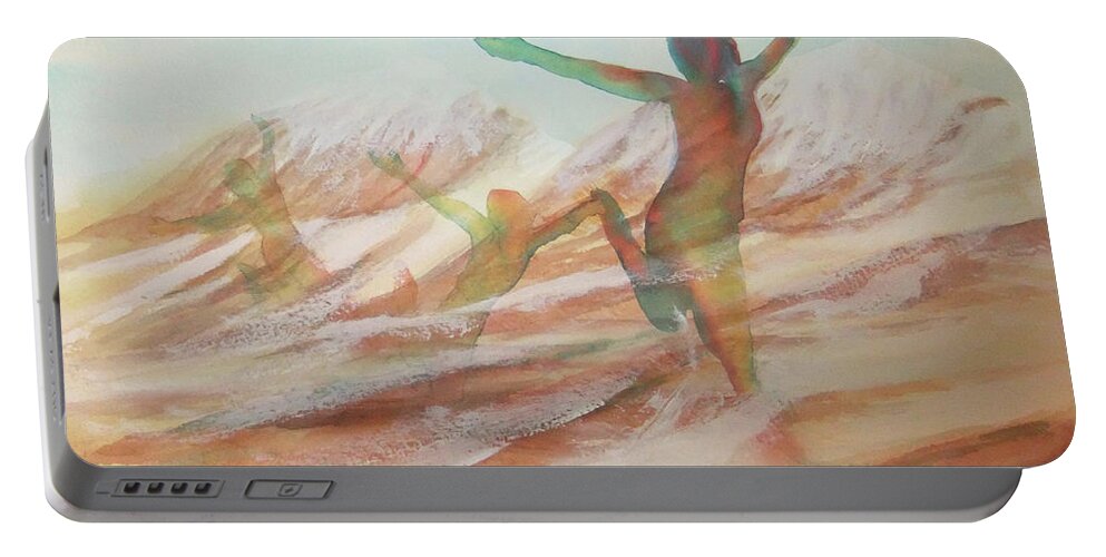 Watercolor Landscape Portable Battery Charger featuring the painting Life Transcendent by Debbie Lewis