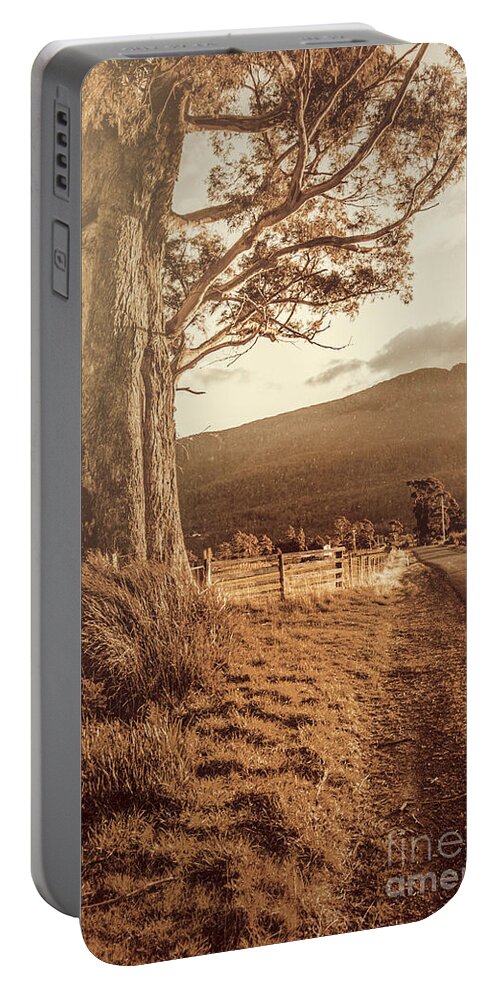 Land Portable Battery Charger featuring the photograph Liffey vintage rural landscape by Jorgo Photography