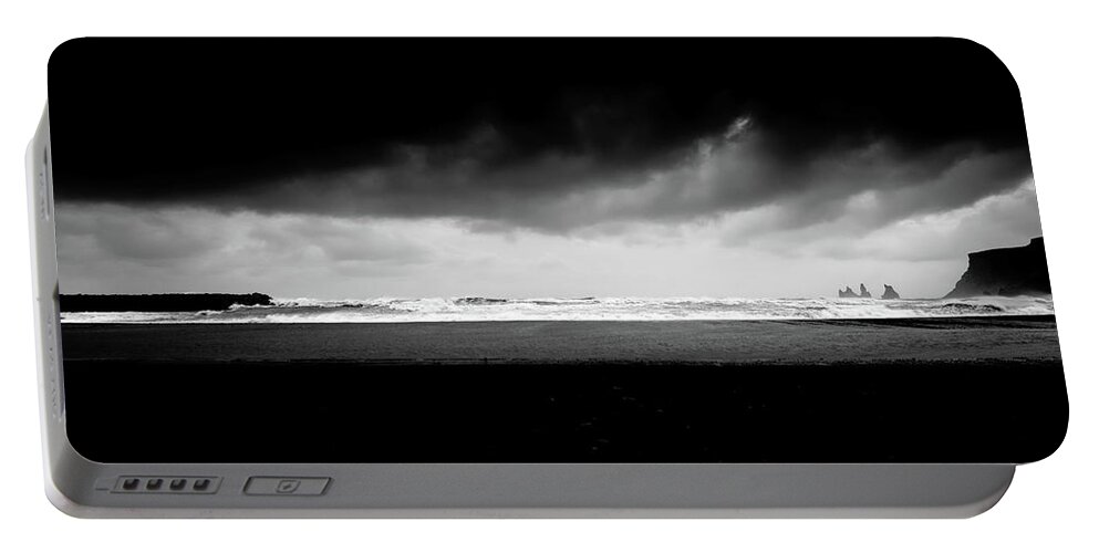Black And White Portable Battery Charger featuring the photograph Light Breaking by Philippe Sainte-Laudy