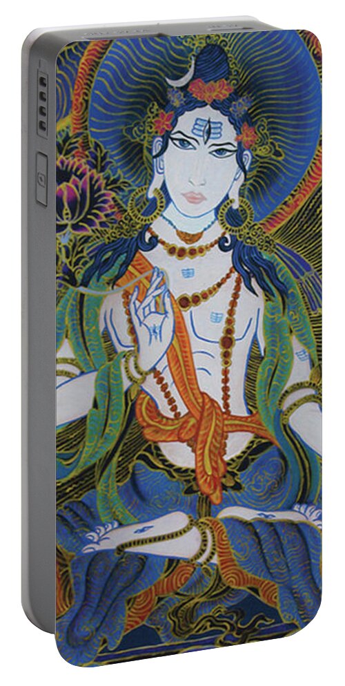 Spirituality Portable Battery Charger featuring the painting Light giving Shiva by Guruji Aruneshvar Paris Art Curator Katrin Suter