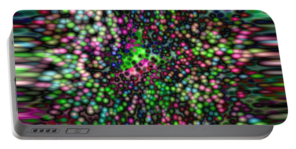 Light Mosiac Portable Battery Charger featuring the digital art Light Mosiac Abstract- Candy Crushed by Mary Machare