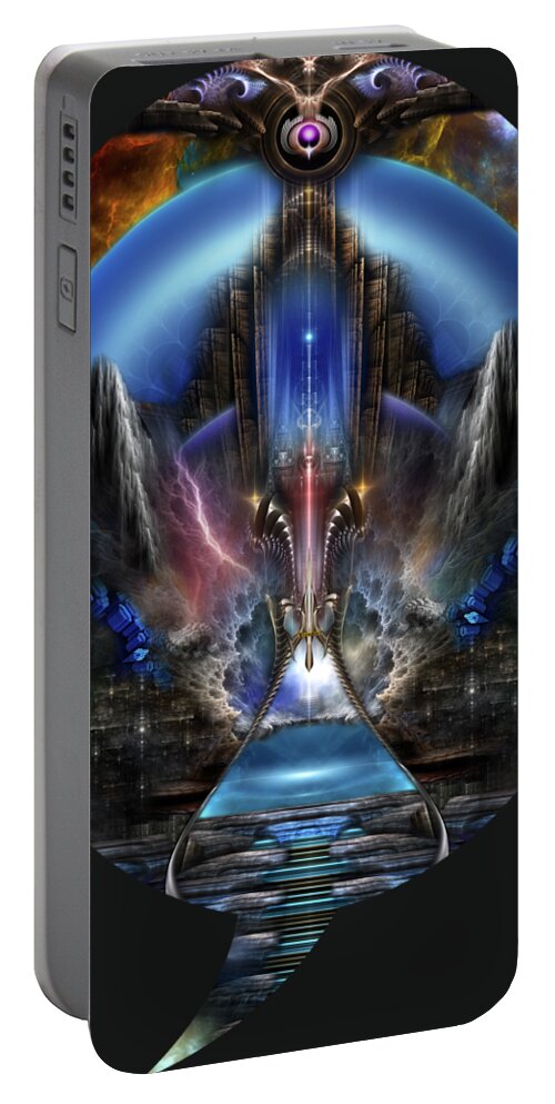 Light Portable Battery Charger featuring the digital art Light Of Ancient Wisdom by Rolando Burbon