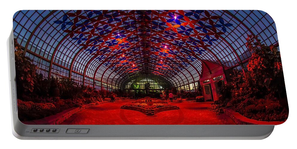 Luftwerk Portable Battery Charger featuring the photograph Light Show At The Conservatory by Sven Brogren
