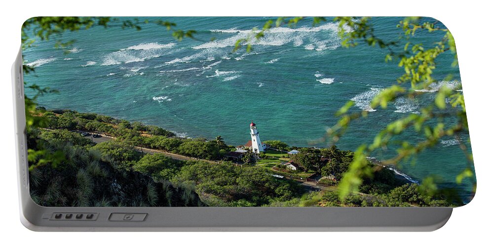 Lighthouse Portable Battery Charger featuring the photograph Lighthouse from above by Jason Hughes
