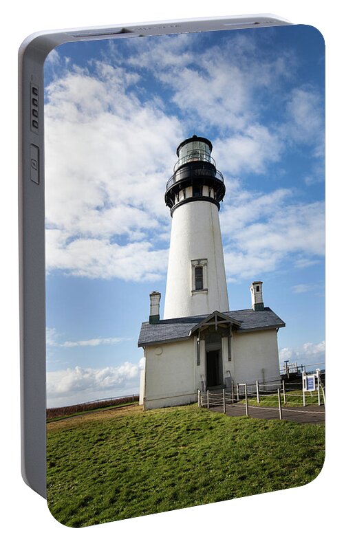 Yaquina Head Lighthouse Portable Battery Charger featuring the photograph Lighthouse View by Mary Jo Allen