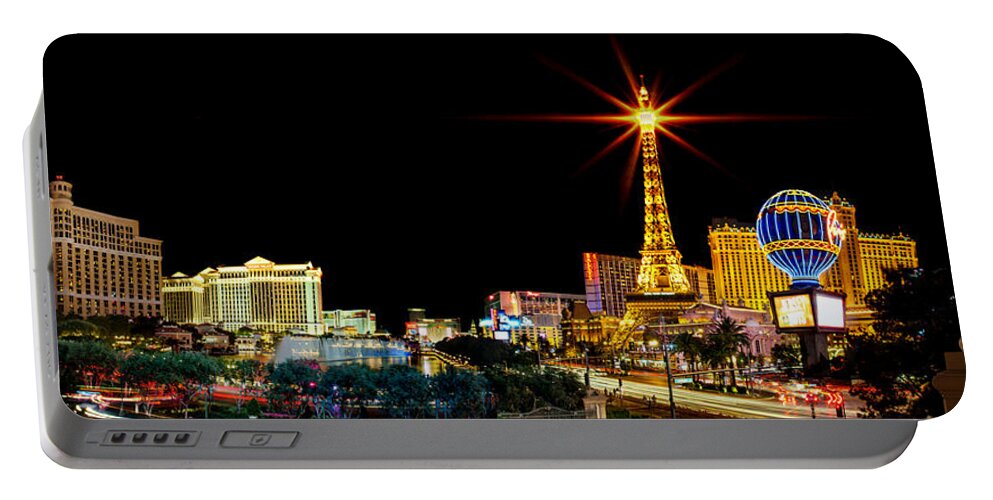 Las Vegas Portable Battery Charger featuring the photograph Lighting Up Vegas by Az Jackson