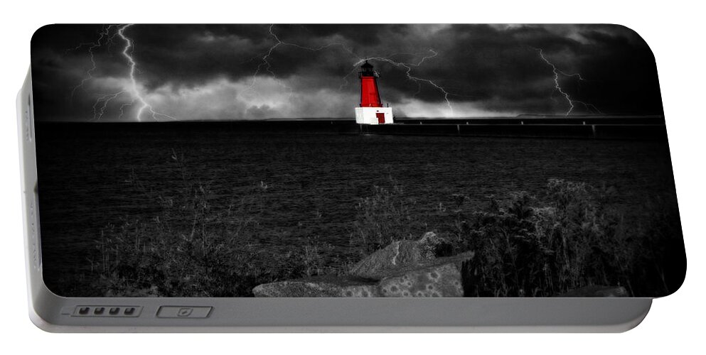 Landscape Portable Battery Charger featuring the photograph Lightning House by Ms Judi