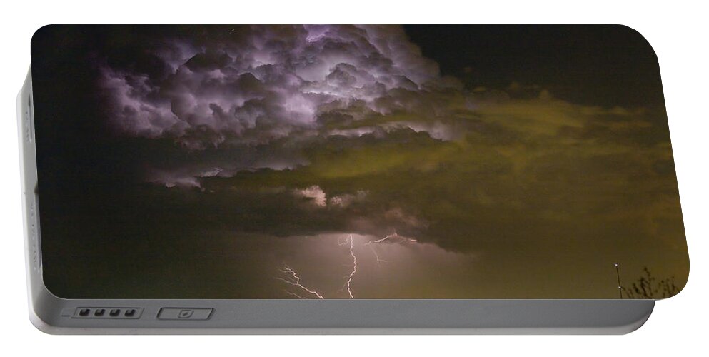 Striking Portable Battery Charger featuring the photograph Lightning Thunderstorm with a Hook by James BO Insogna