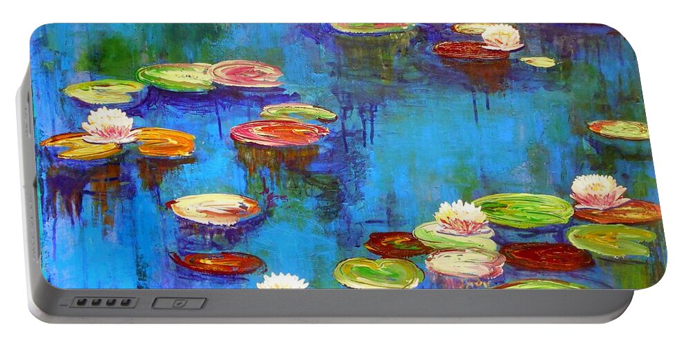 Painting Portable Battery Charger featuring the painting Lillies by Angie Wright