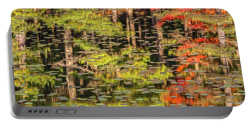 Abstract Portable Battery Charger featuring the photograph Lily Pad Abstract II by Angelo Marcialis