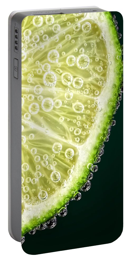 Lime Portable Battery Charger featuring the photograph Lime Slice by Al Mueller
