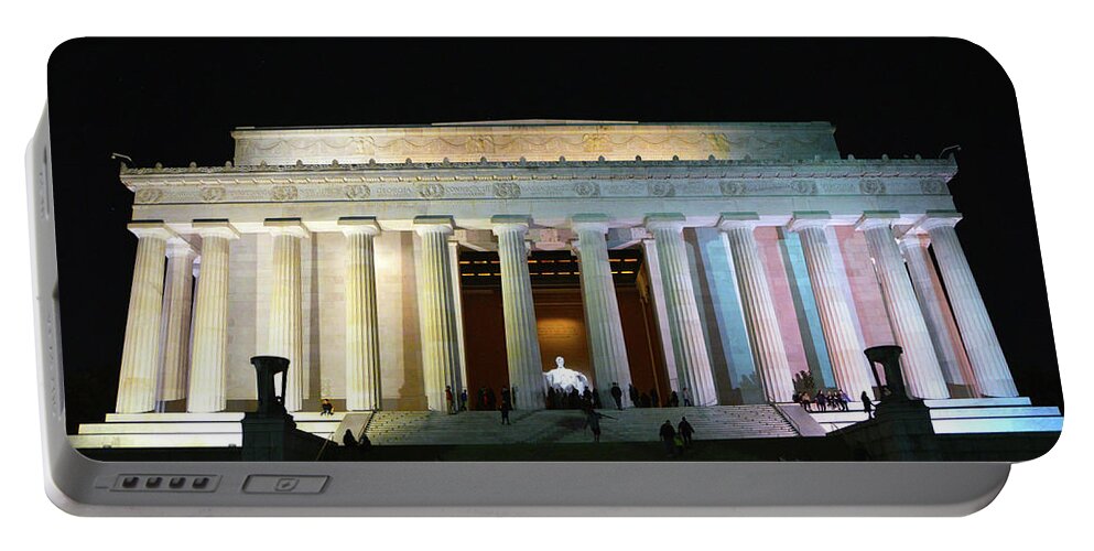  Portable Battery Charger featuring the photograph Lincoln Memorial - from Reflecting Pool by Brian O'Kelly