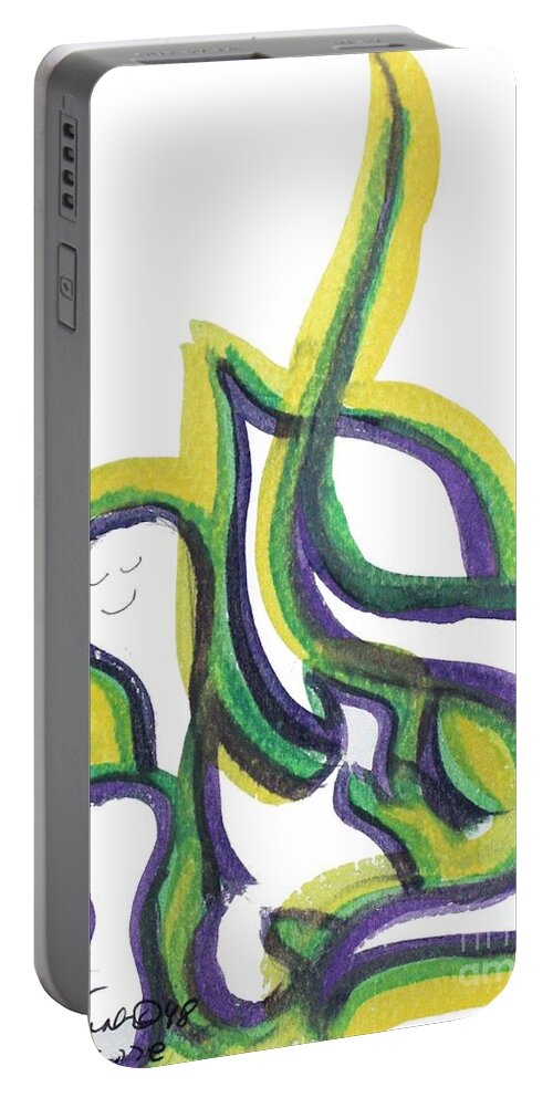 Lior Smadar Shirsidi Mine Me For Myself Myself Light Portable Battery Charger featuring the painting LIOR nf1-59 by Hebrewletters SL