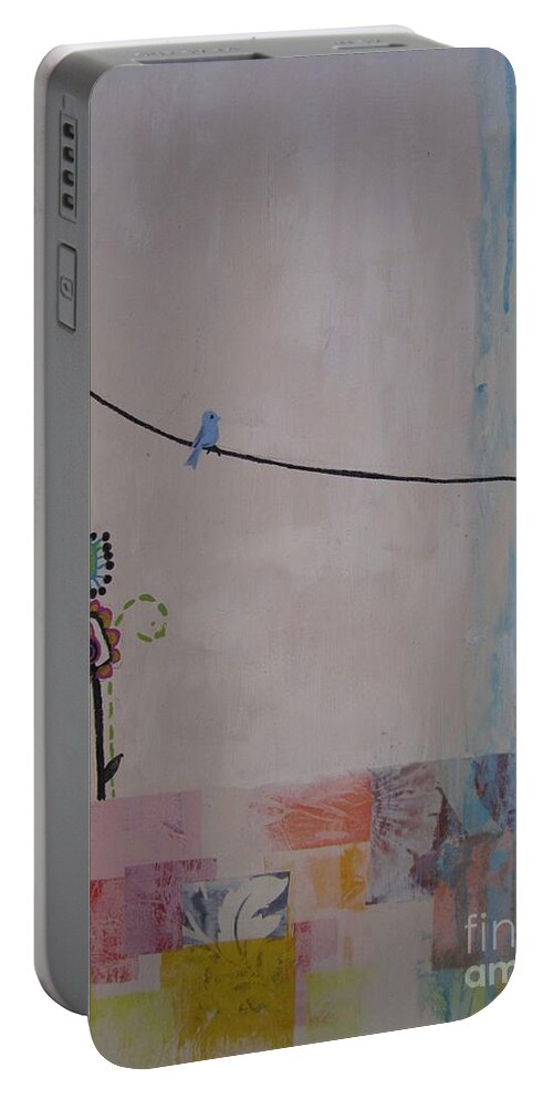 Little Birdie Paintings Portable Battery Charger featuring the painting Little Birdie by Ashley Lane